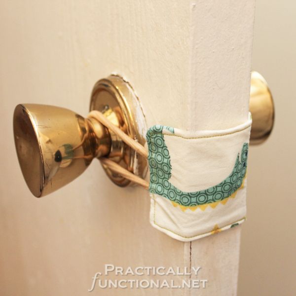 DIY Nursery Door Latch Cover. See the steps 