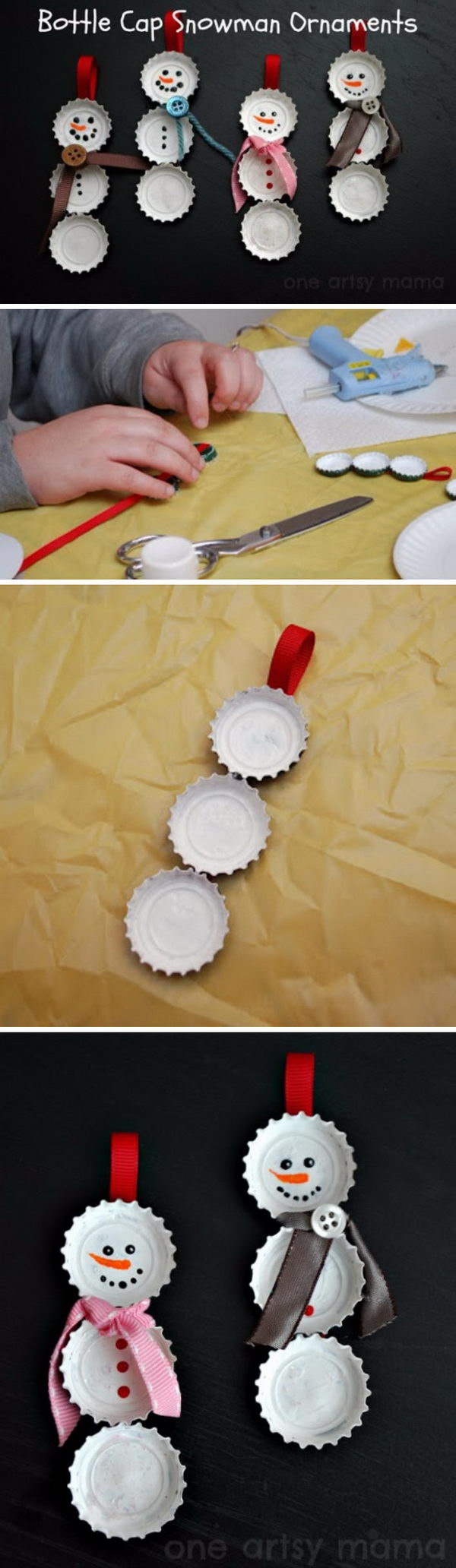 Cool DIY Snowman Christmas Ornament. 