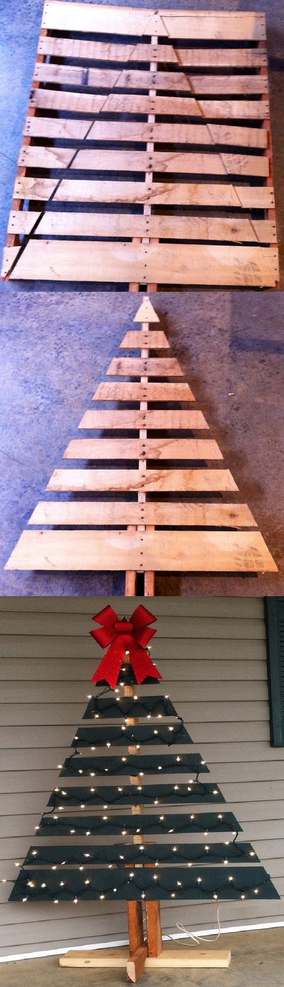 DIY Christmas Tree For Your Front Porch Out of a Pallet. 