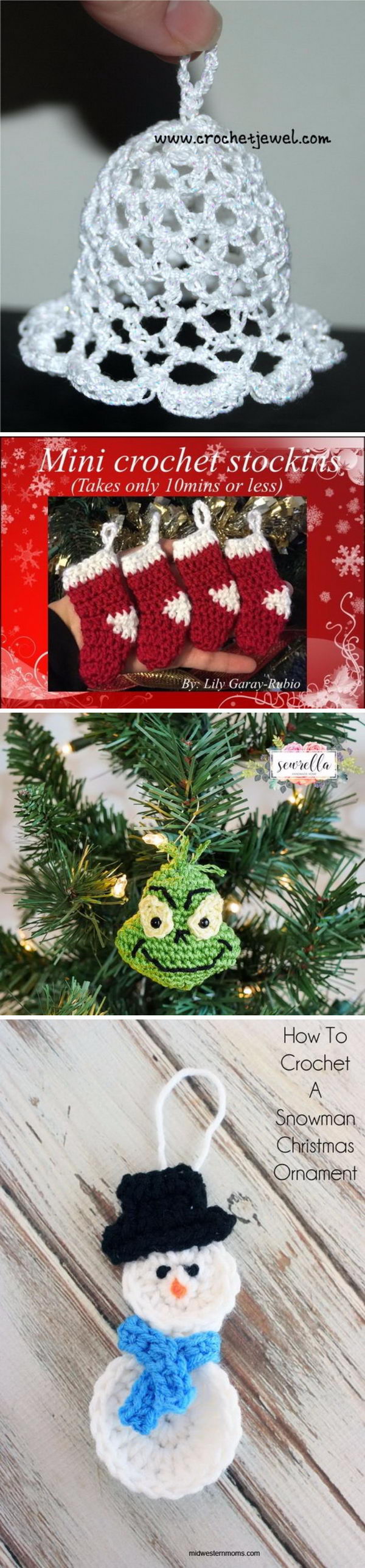 Wonderful DIY Crochet Christmas Ornaments. 