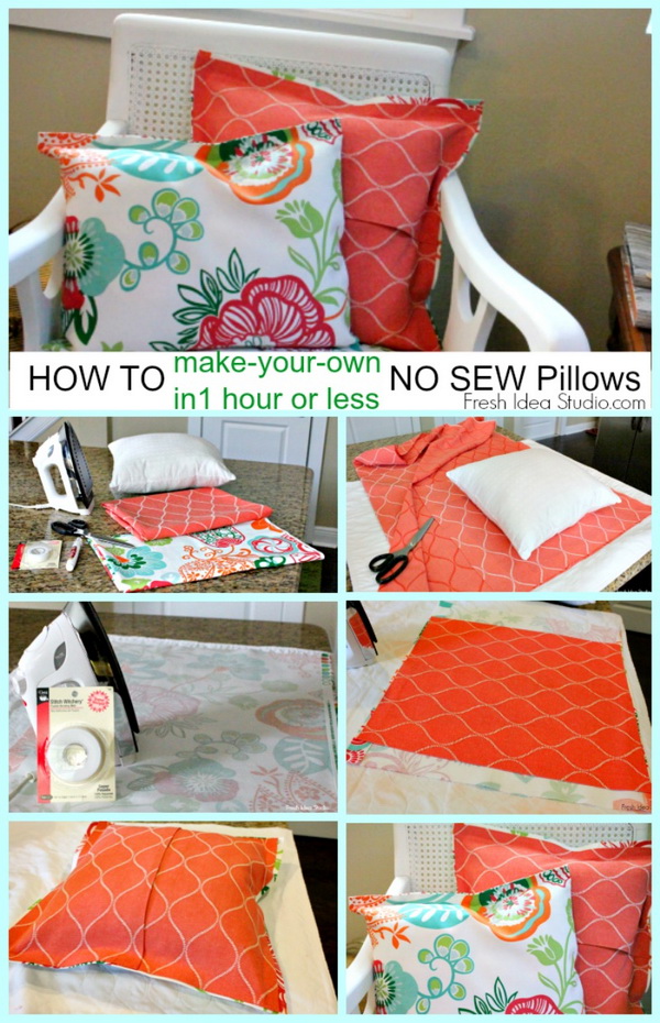 DIY Easy NO SEW PILLOW Tutorial. 