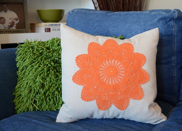 Dyed Doily Pillows 