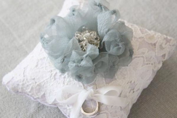 Fabric Flower Ring Pillow