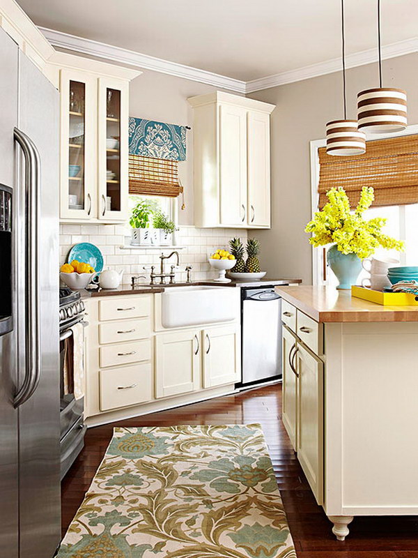 Cream-colored Kitchen Cabinets. 