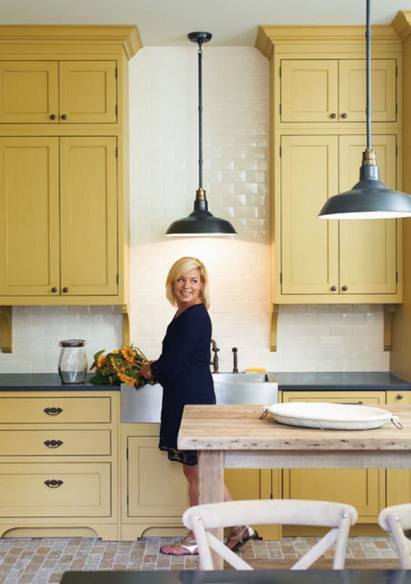 Mustard Yellow Kitchen Cabinets. 