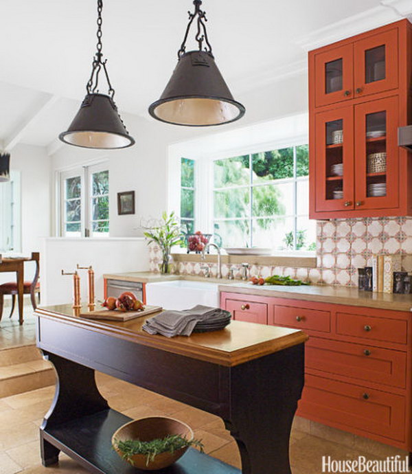 Burnt Orange Kitchen Cabinets. 