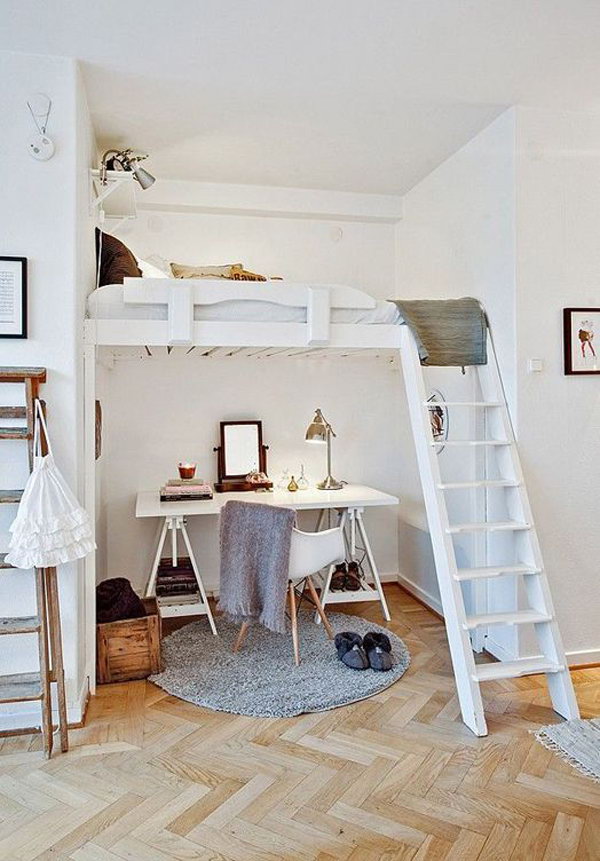 loft bed in small room