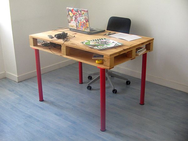 Basic Pallet Computer Desk.  See the tutorial  