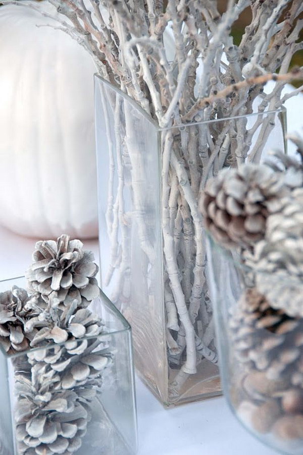 Frosted Pinecones and Branches pinecones 