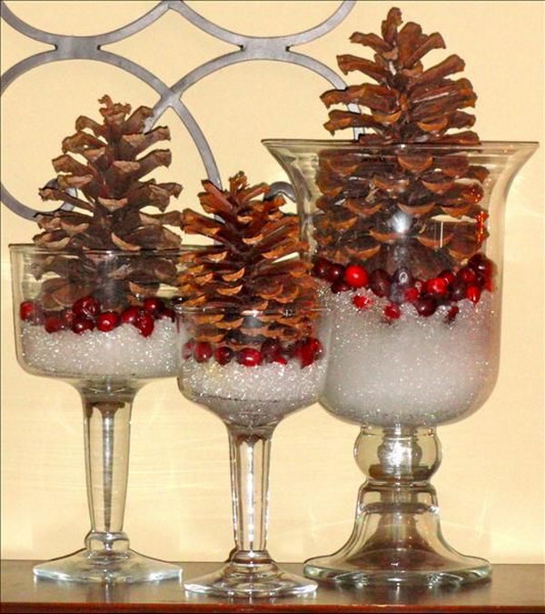 Epsom Salt for Snow with Pinecones 