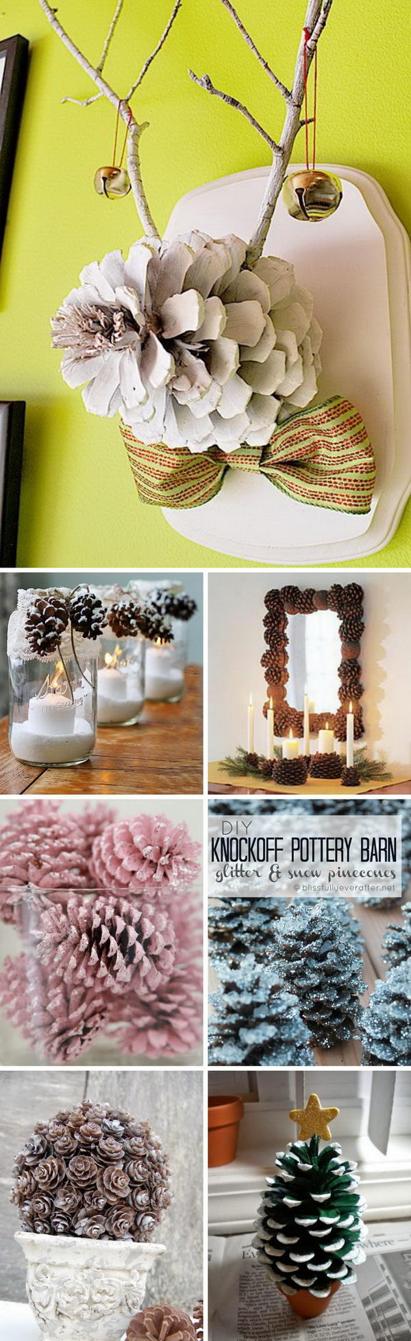 Beautiful Pinecone Decorating Ideas & Tutorials for Holiday. 