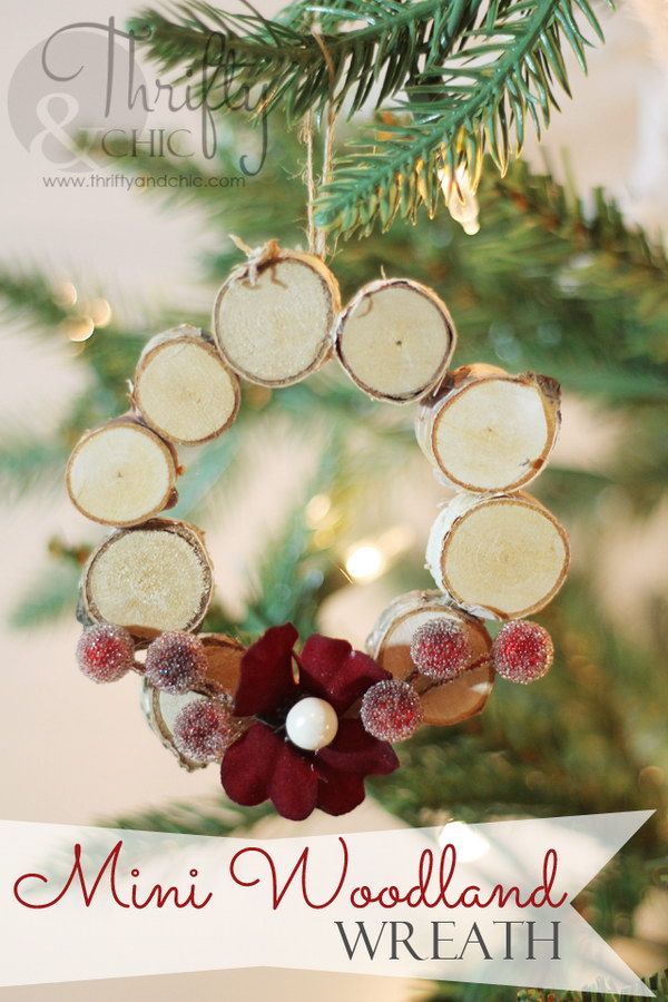 Mini Woodland Wreath Ornament. 