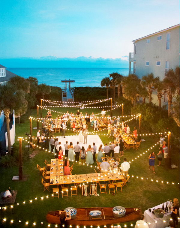 Hanging String Lights for Wedding Decoration. 