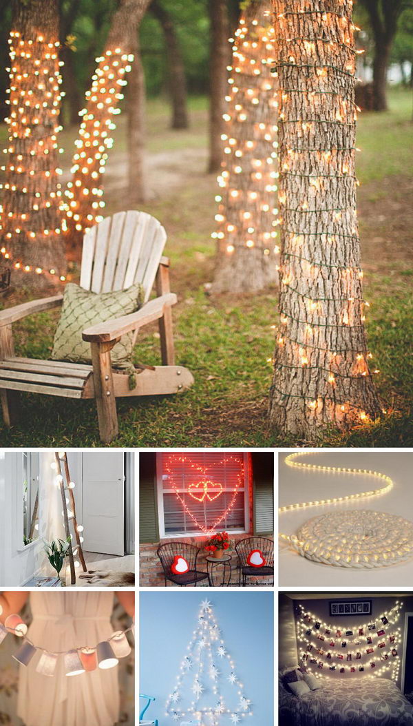 Wonderful Ideas and Tutorials to Decorate Your Home With String Lights! 