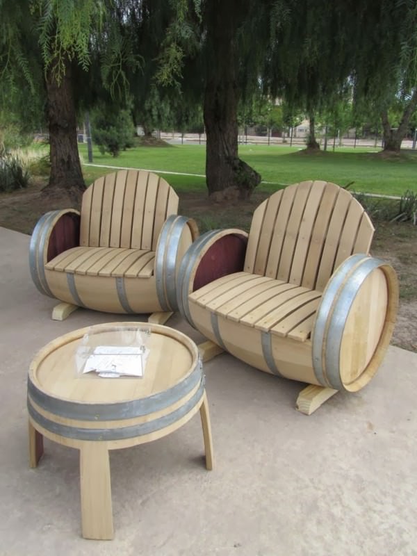 Armchairs and coffee table. 