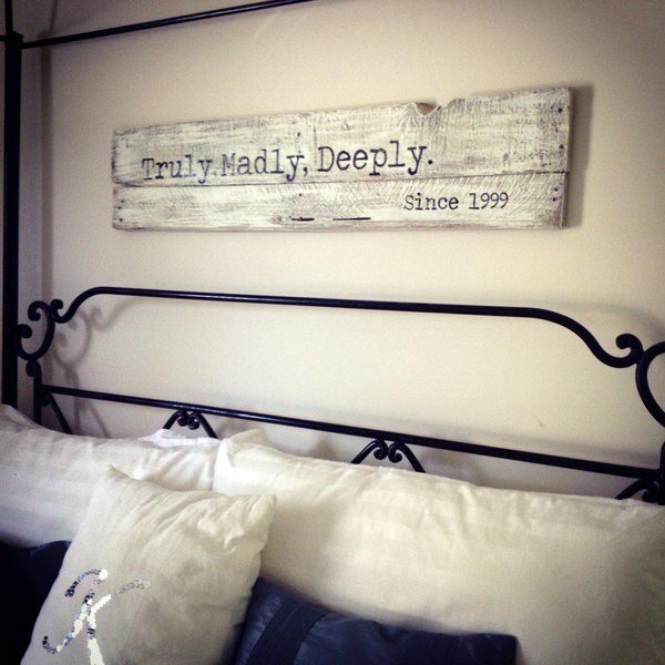 Romantic Wedding Date Wall Sign. 