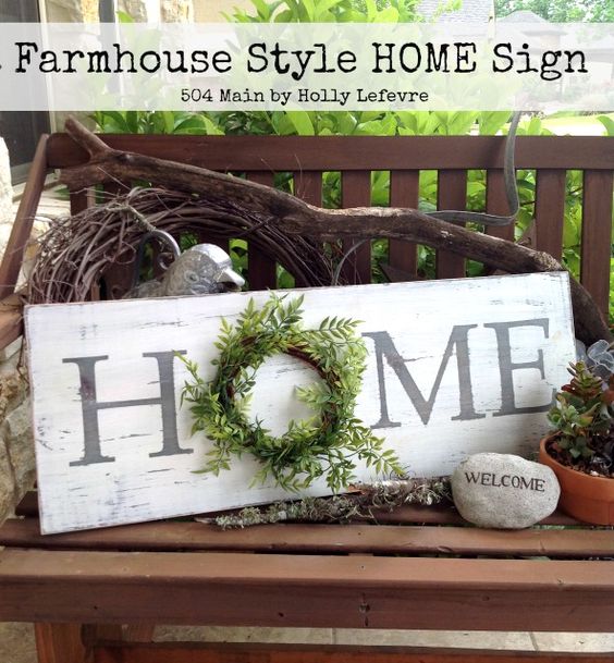 Farmhouse Style Inspired HOME Sign. 