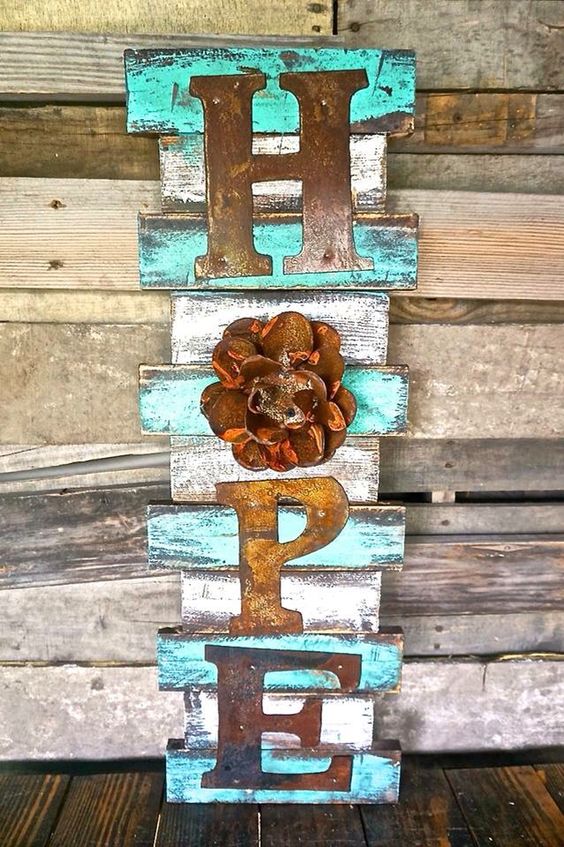 Hope Wood Pallet Sign. 