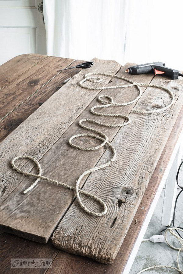 Rustic Twine 'Love' Sign. 