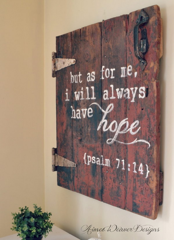 Bible Verse Wood Sign Made from an Antique Barn Door. 