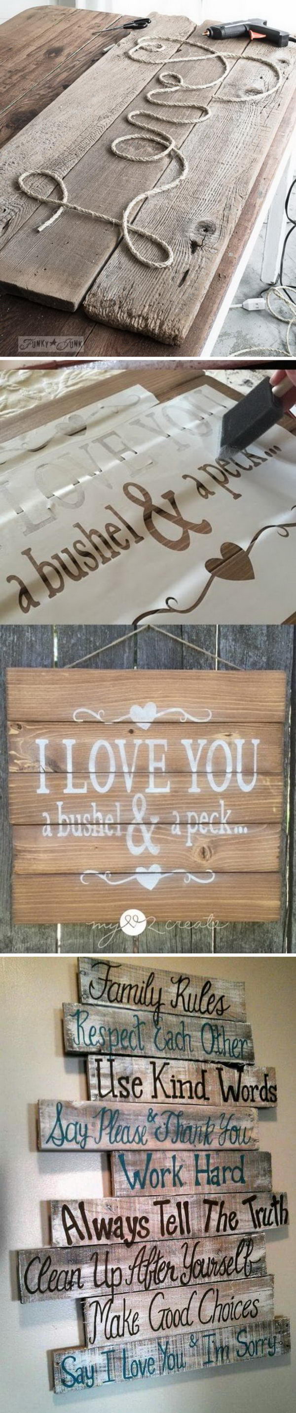 DIY Wood Pallet Signs With Tutorials. 