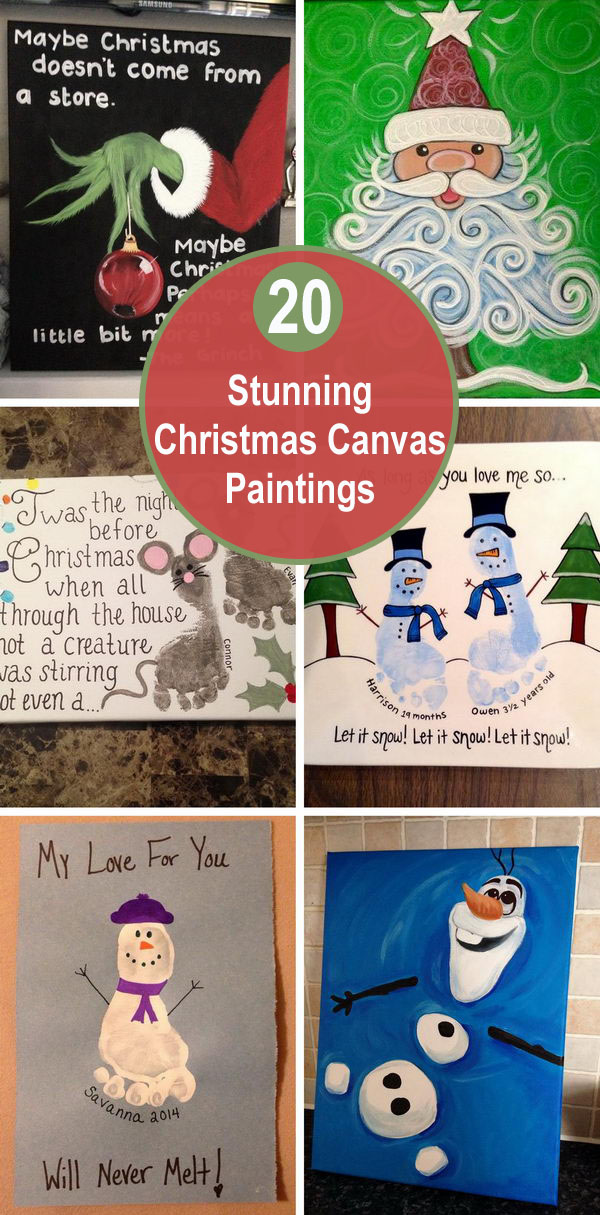 20+ Stunning Christmas Canvas Paintings. 