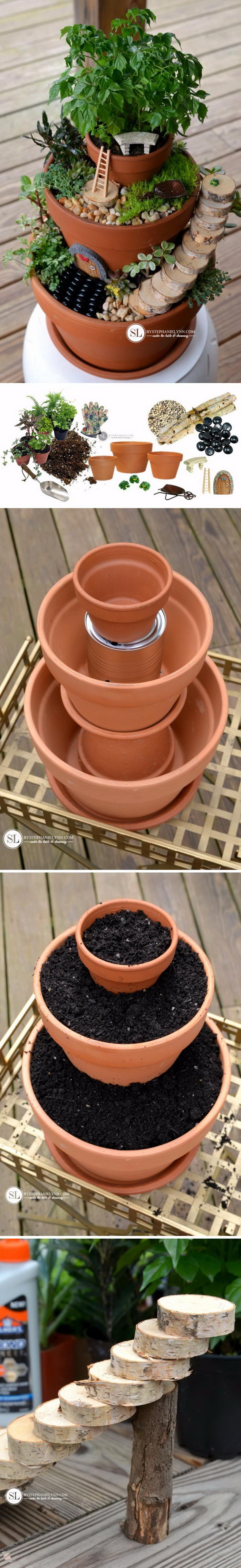 DIY Flower Pot Miniature Fairy Garden. 