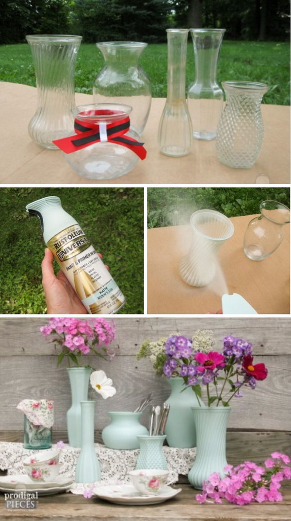 DIY Thrift Store Glass Vase. 