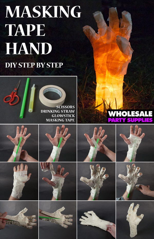 DIY Masking Tape Hand Prop. 