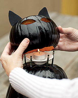 DIY Black Cat O’Lanterns. 