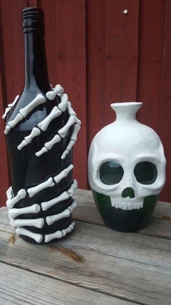 DIY Skeleton Bottles. 